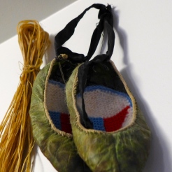 Fish Skin Shoes with Knitted Liners at Skógar Museum