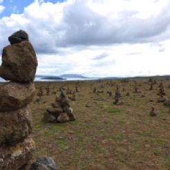 Cairn field en route to Thingvellir… we're on the right track!